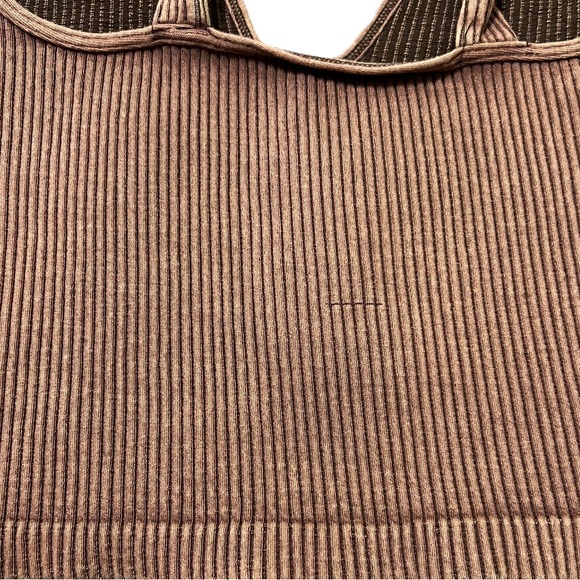 NWOT Free People Intimately Washed Seamless Crop Top XS/S Washed Brown - Picture 6 of 6